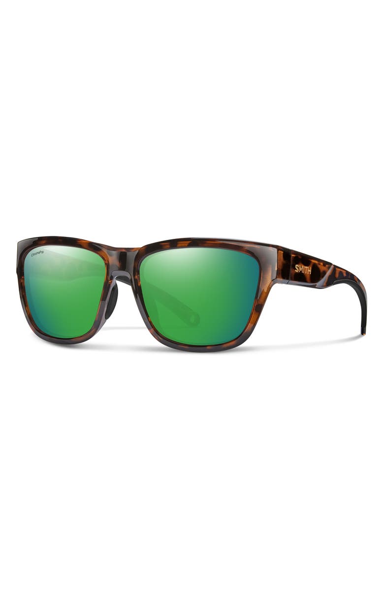 Smith 56mm ChromaPop<sup>™</sup> Polarized Square Sunglasses, Alternate, color, Tortoise / Glass Green