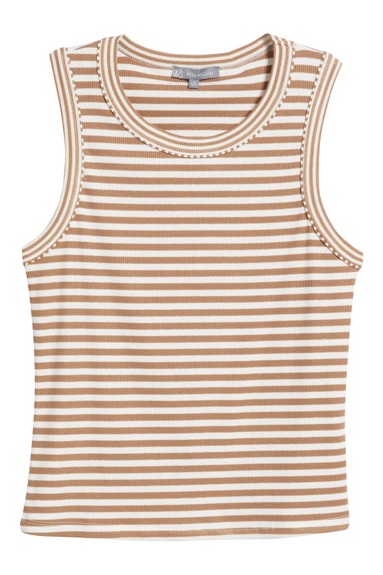 Stripe Rib Tank, Alternate, color, CAMEL/ OFF WHITE