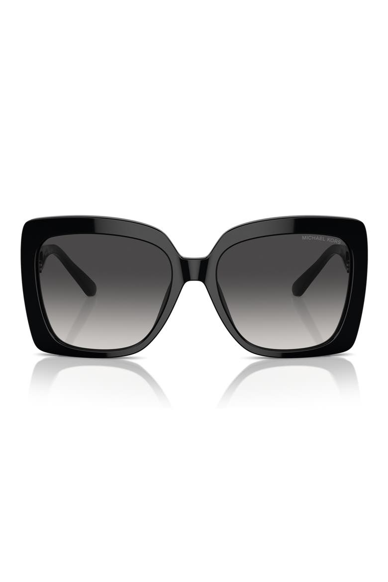 Nice 57mm Gradient Square Sunglasses, Main, color, BLACK / DARK GREY GRADIENT