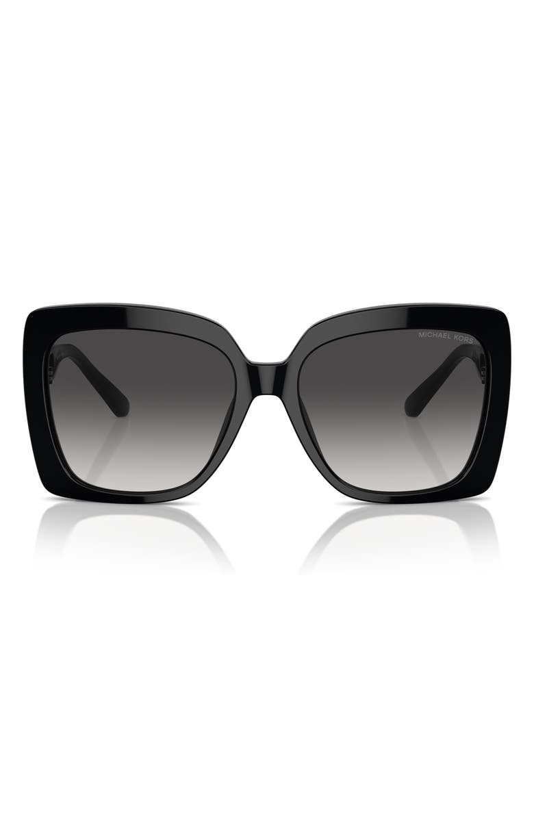 Michael Kors Nice 57mm Gradient Square Sunglasses, Main, color, Black / Dark Grey Gradient