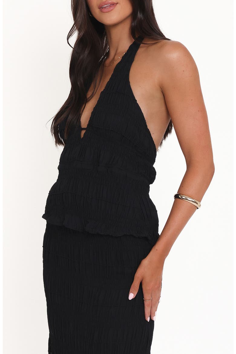 Zafira Textured Halter Top, Alternate, color, BLACK