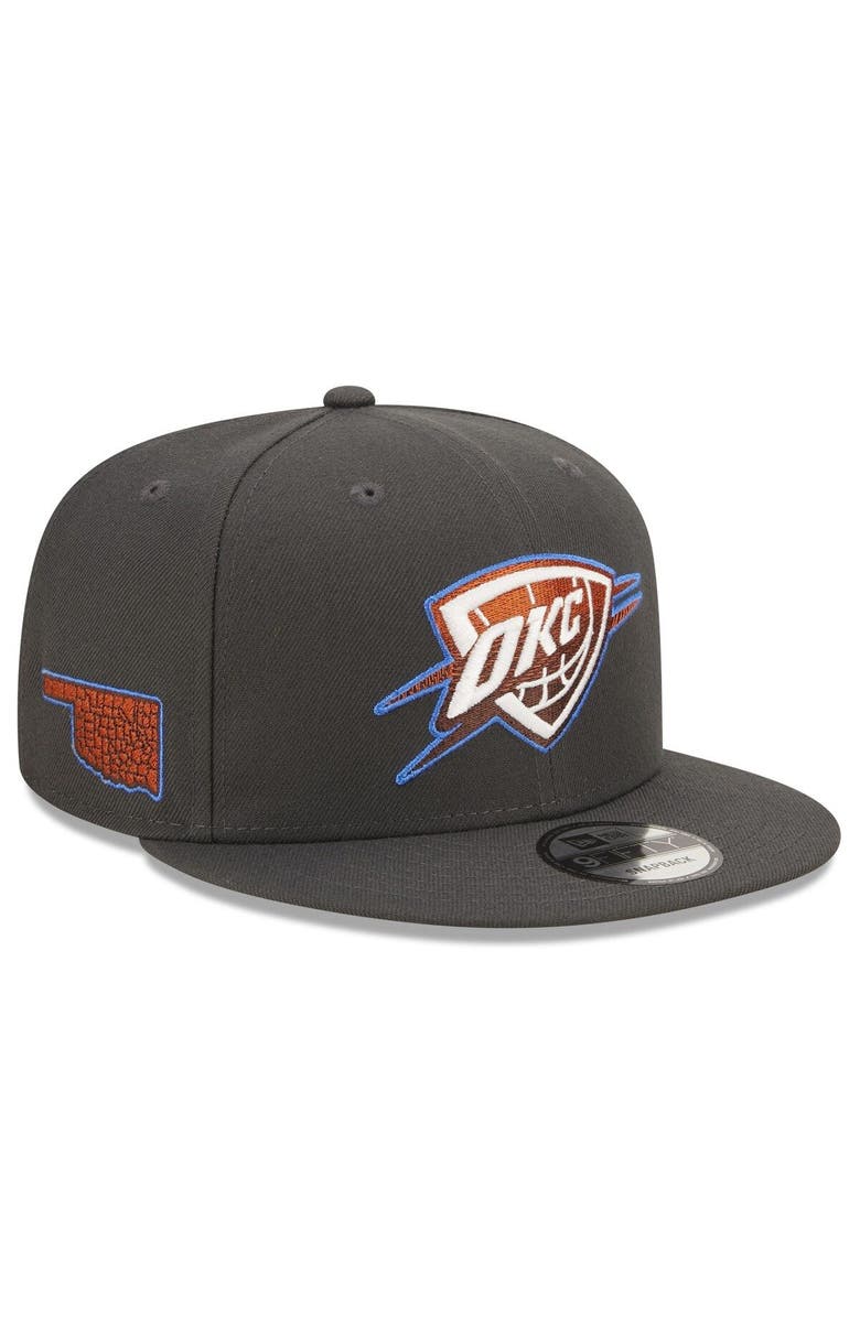 New Era Men's New Era Navy Oklahoma City Thunder 2022/23 City Edition Official 9FIFTY Snapback Adjustable Hat, Alternate, color,