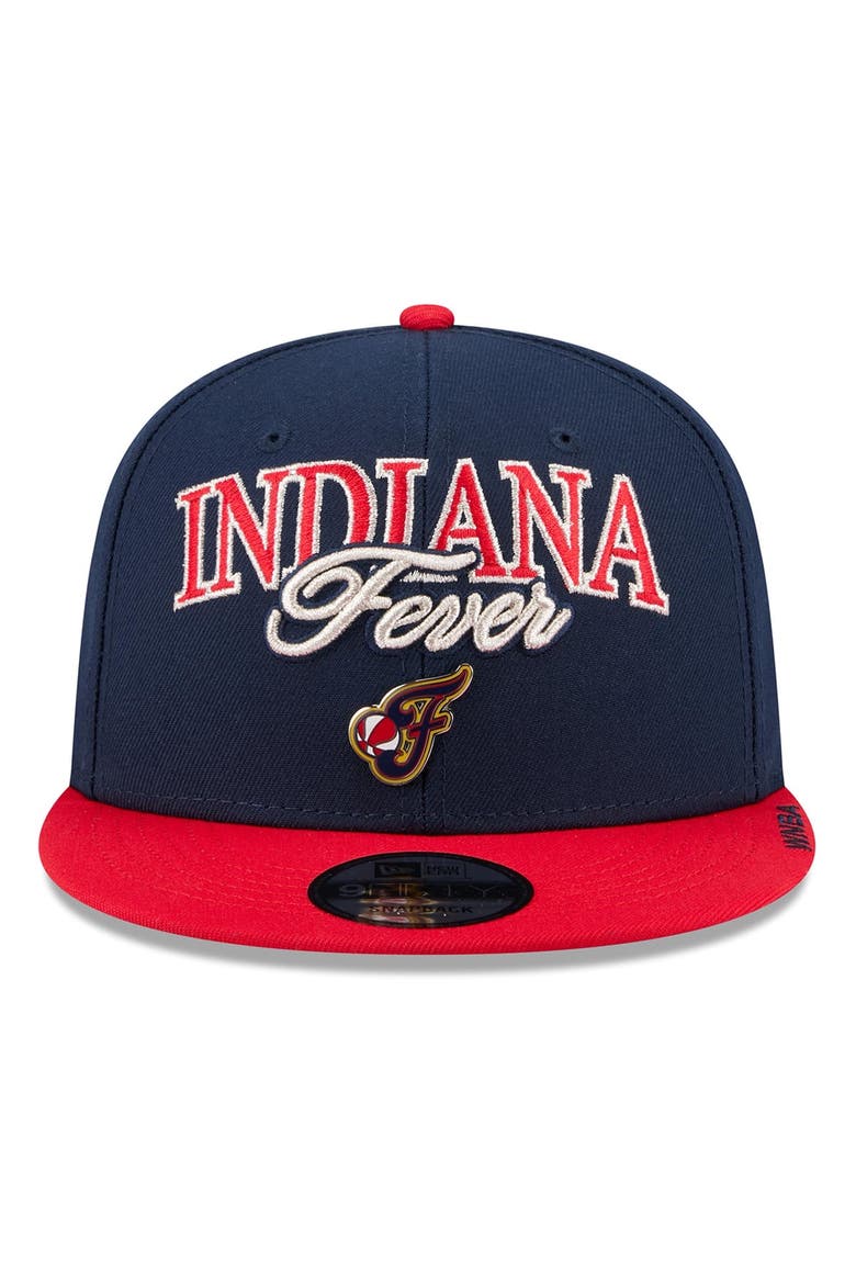 Unisex New Era Navy/Red Indiana Fever WNBA Tip-Off 2026 Metal Badge A-Frame 9FIFTY Snapback Hat, Alternate, color, Navy