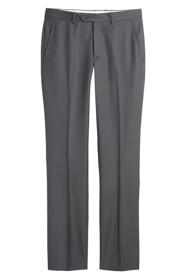 Roma Flat Front Loro Piana Wool Serge Dress Pants, Alternate, color, BLUE