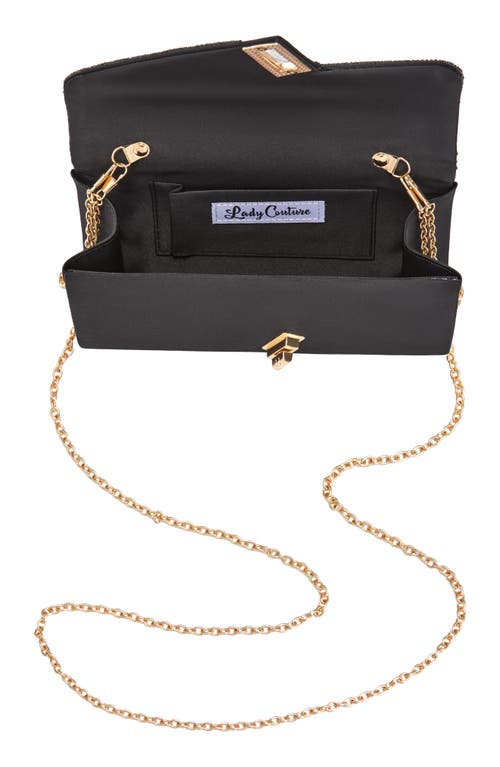 Lady Couture Chic Rhinestone & Satin Envelope Clutch