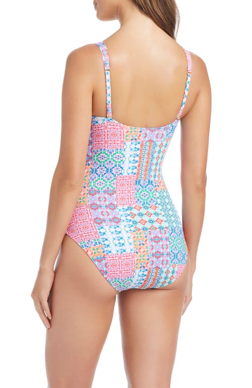 Bleu Rod Beattie Rod Beattie Shirred Underwire One-piece Swimsuit In Pink
