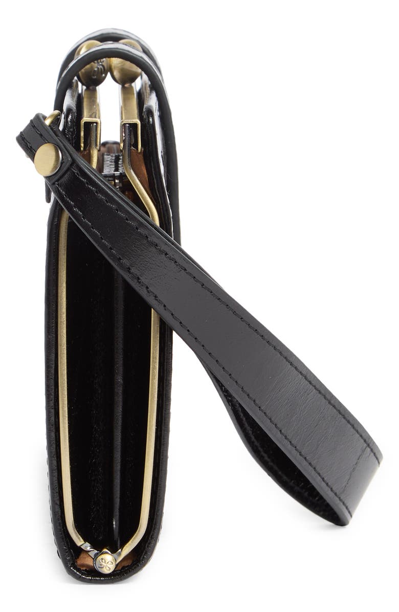 HOBO Violet Leather Wristlet, Alternate, color, Black