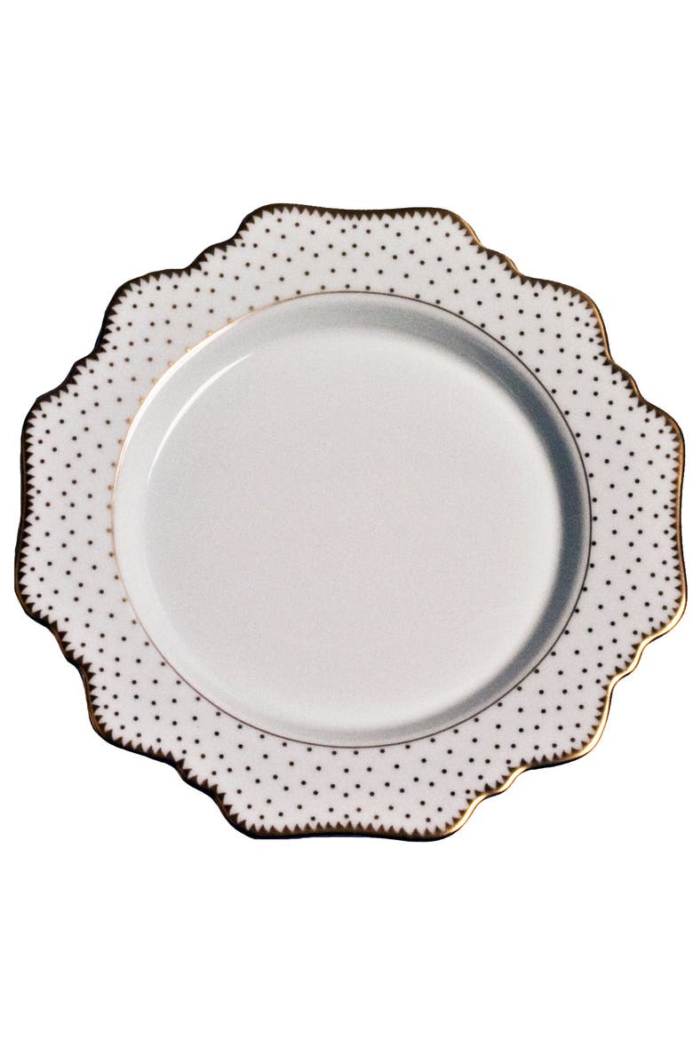 Anna Weatherley Simply Anna Antique Polka Salad Plate, Main, color, White/Gold