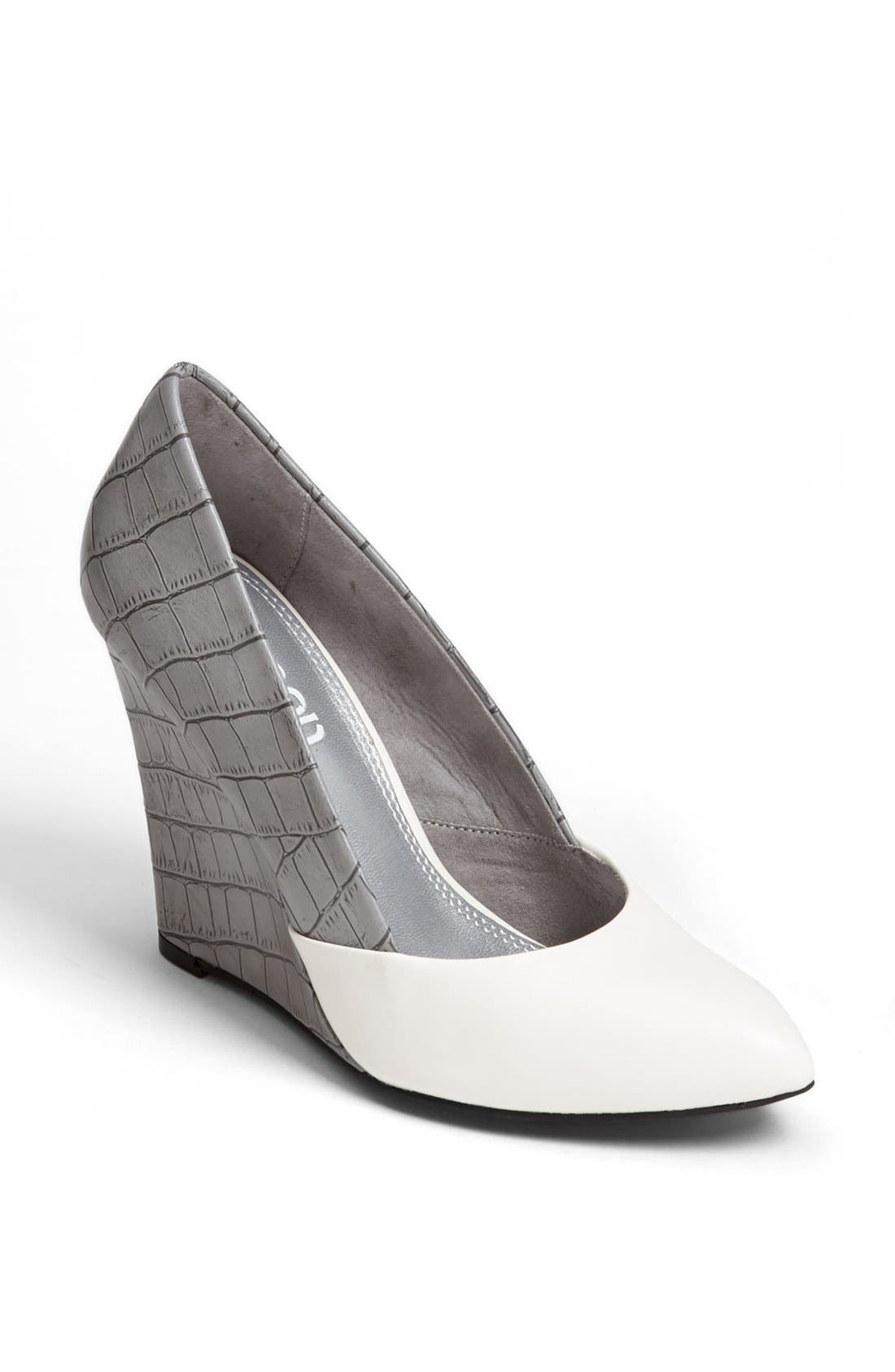 'Deanna' Wedge Pump, Main, color, BLACK/ WHITE