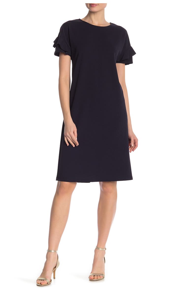 TASH AND SOPHIE Drop Shoulder Layered Sleeve Shift Dress, Main, color, 