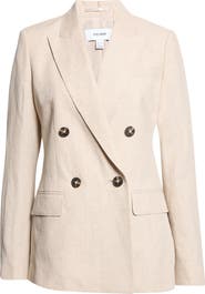 Reiss Kit Double Breasted Linen Blazer