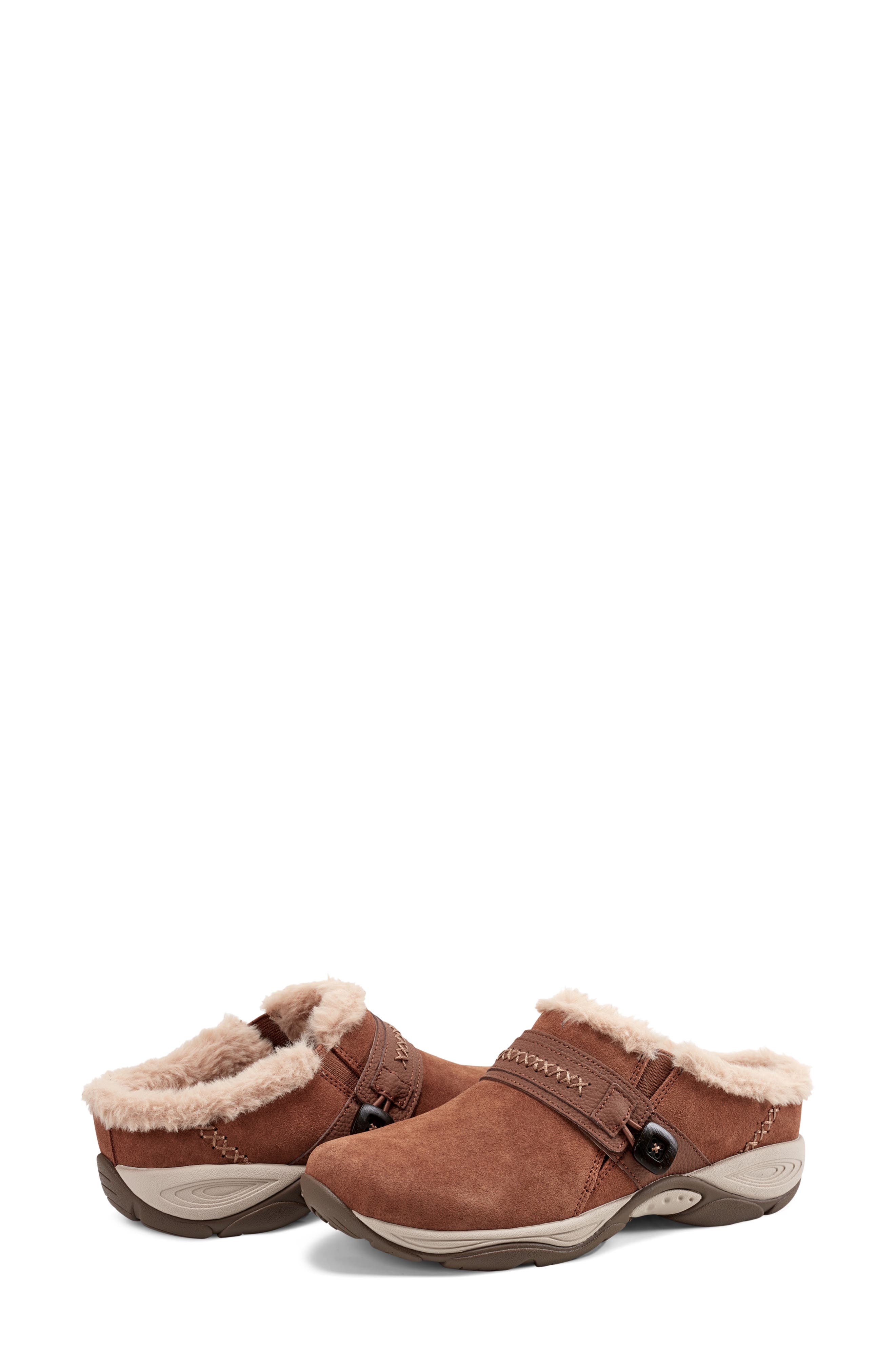 Easy Spirit Elinn Faux Shearling Mule, Alternate, color, Medium Brown