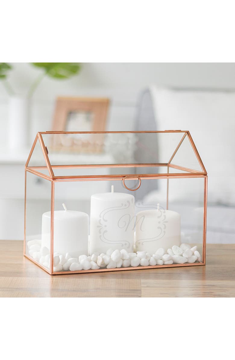 Cathy's Concepts Monogram Rose Gold Reception Card Holder, Alternate, color,