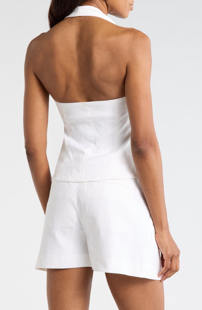 A.L.C. Cora Linen Blend Halter Top, Alternate, color, Ecru