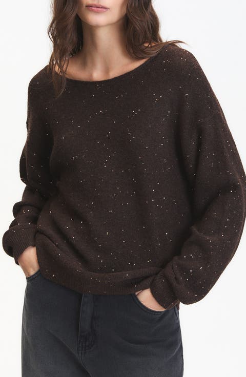 Catalpa Sequin V-Back Sweater