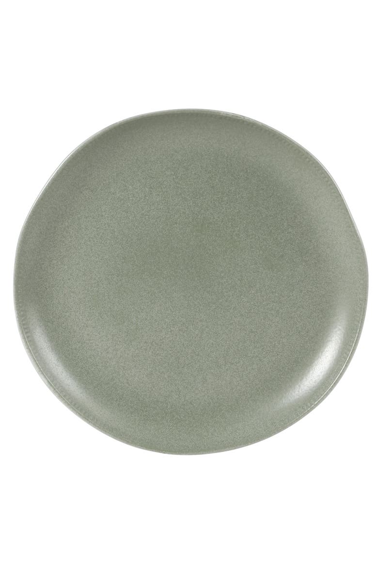 Menlo Park 16-Piece Stoneware Embossed Plates and Bowls Dinnerware Se, Alternate, color, Green