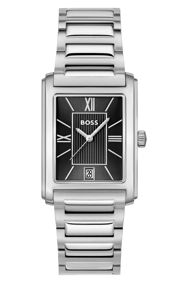 Principle Dress Bracelet Watch, 28mm x 39mm, Main, color, BLACK