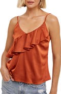 WISHLIST Ruffle Satin Cami