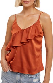 WISHLIST Ruffle Satin Cami