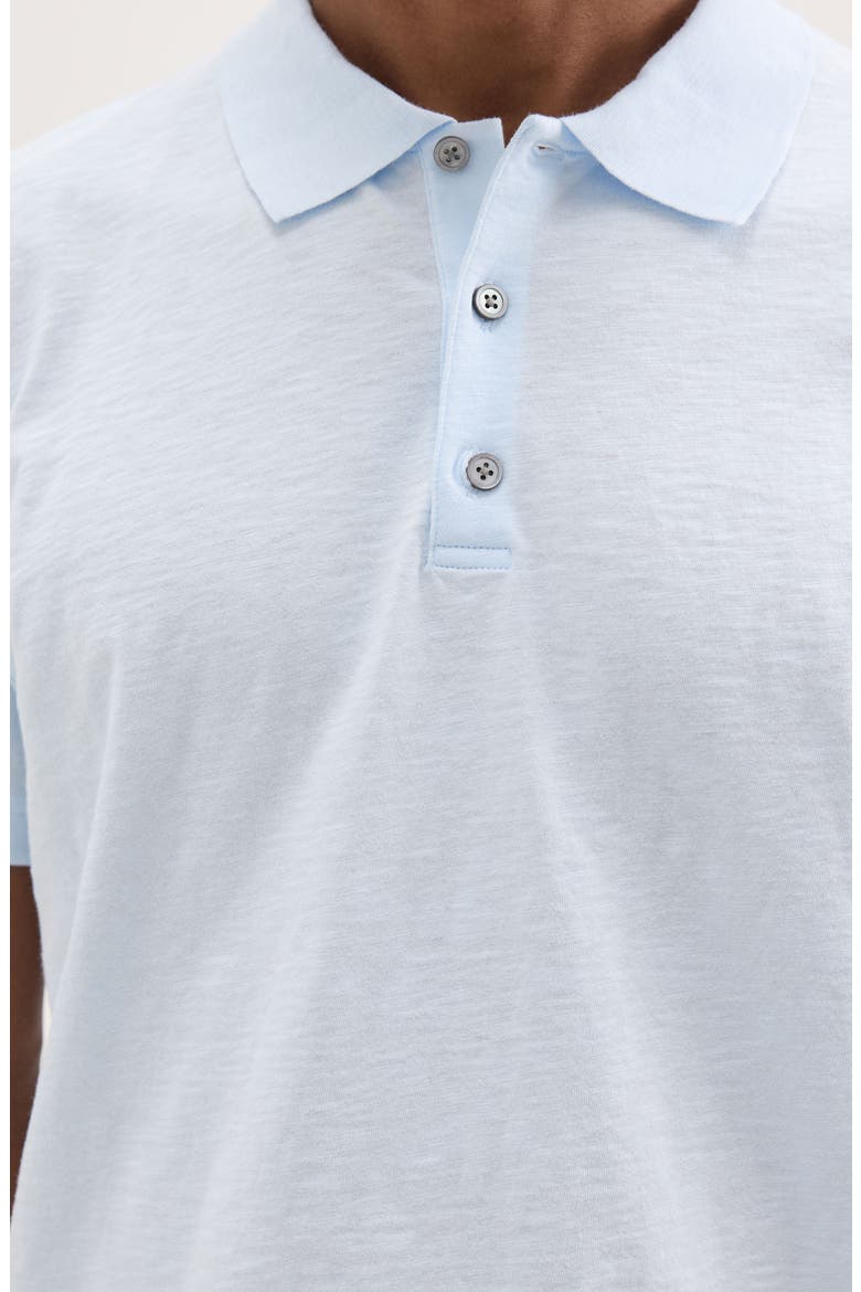 Bron in Cosmos Slub Cotton Polo Shirt, Alternate, color, SKYLIGHT