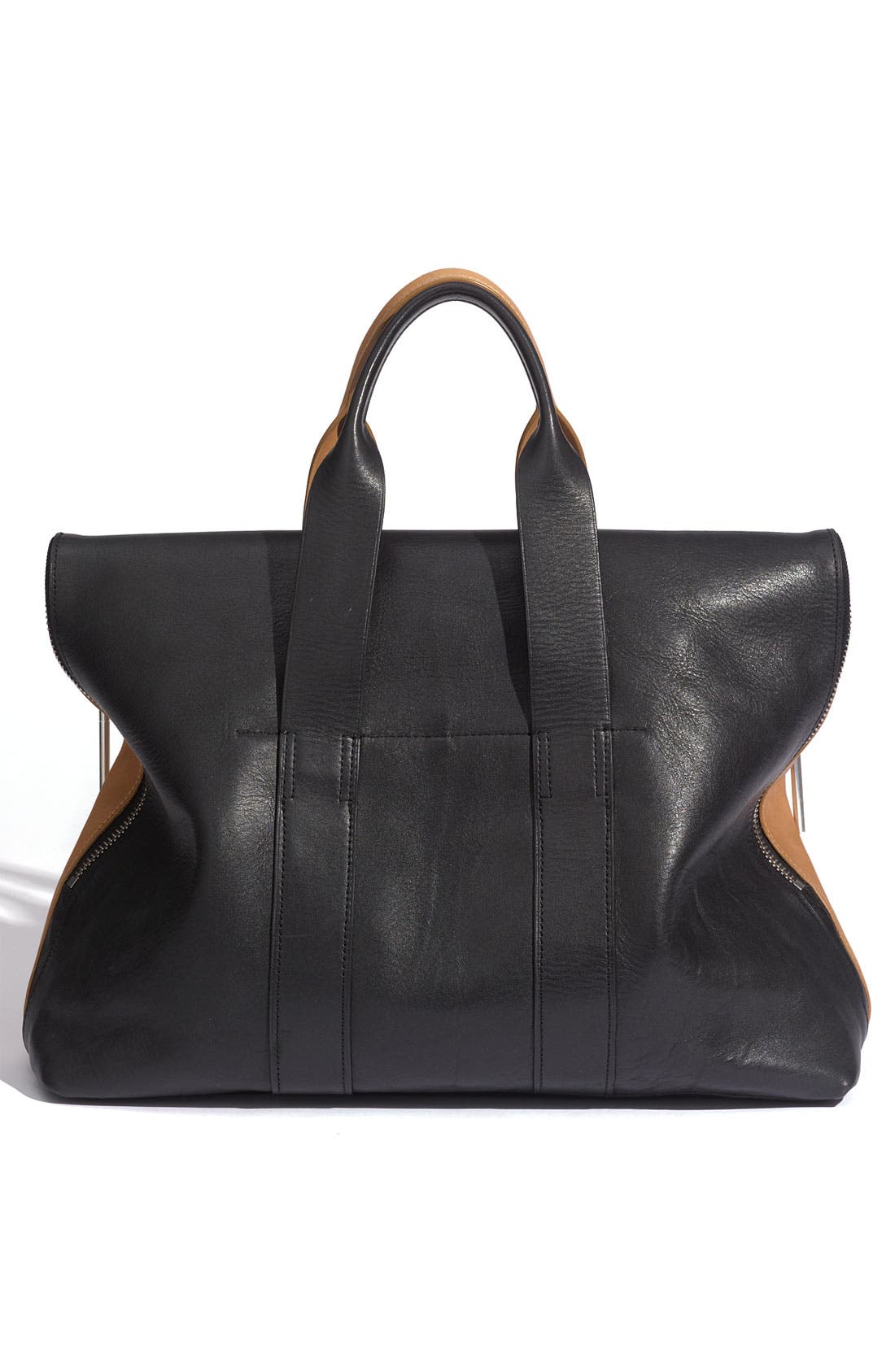 '31 Hour' Leather Tote, Alternate, color, WHITE/ BLACK