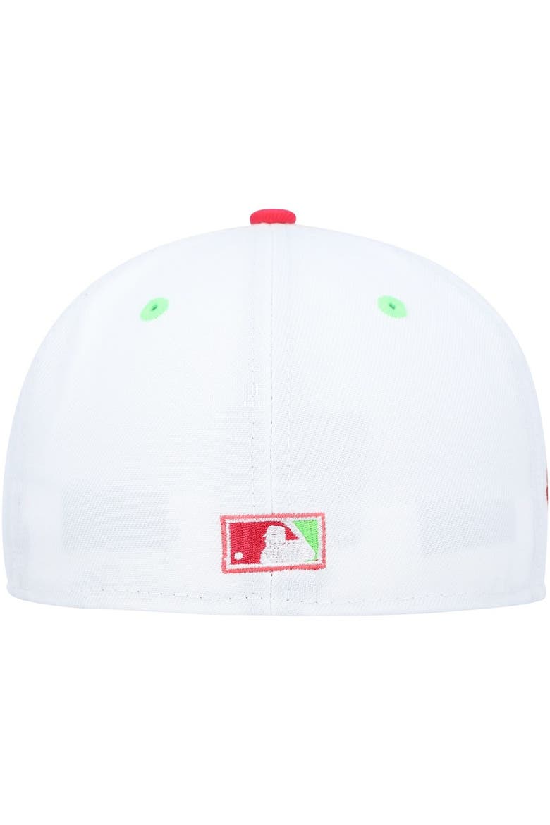 Men's New Era White/Coral Washington Nationals  Robert F. Kennedy Memorial Stadium Strawberry Lolli 59FIFTY Fitted Hat, Alternate, color, White