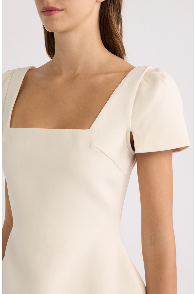 Square Neck Fit & Flare Minidress, Alternate, color, CREAM