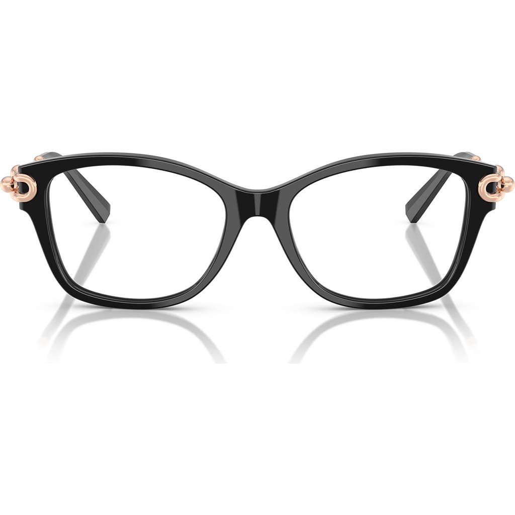 Tiffany & Co . Butterfly 51mm Low Bridge Rectangular Optical Glasses In Black
