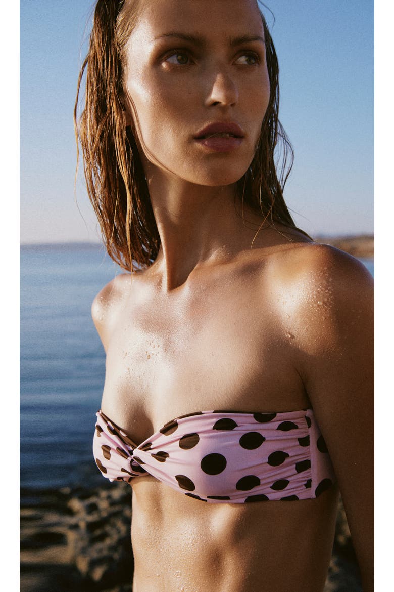 Twist Front Reversible Bikini Top, Alternate, color, PINK