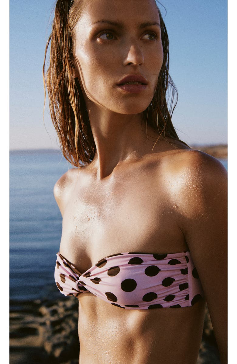 MANGO Twist Front Reversible Bikini Top, Alternate, color, Pink