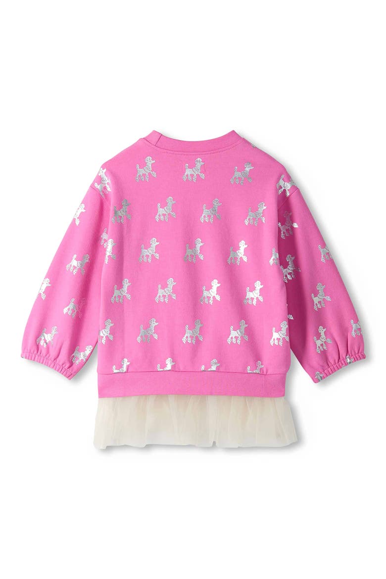 Kids' Poodle Pups Mixed Media Sweatshirt, Alternate, color, PINK