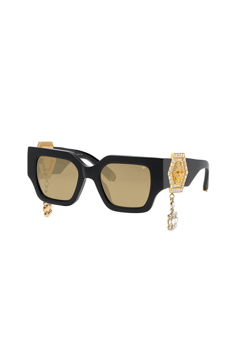 Sunglasses Square Exclusive Women, Alternate, color, black/gold