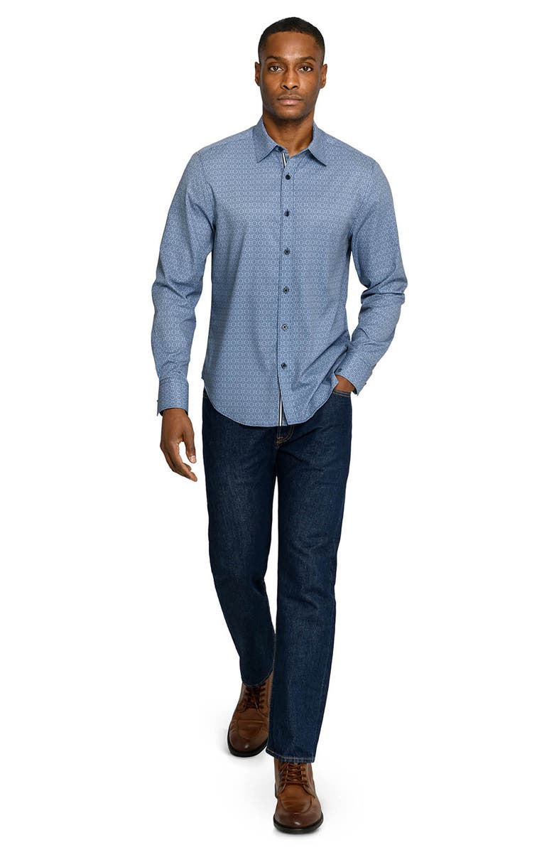 Brooklyn Brigade Marcy Mosaic Long Sleeve Performance Shirt, Alternate, color, Navy/Blue