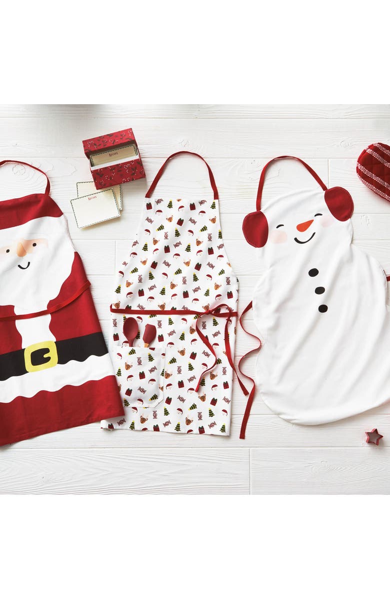 tag Snowman Kids Apron Christmas Kitchen Cooking White Multi, Alternate, color, White