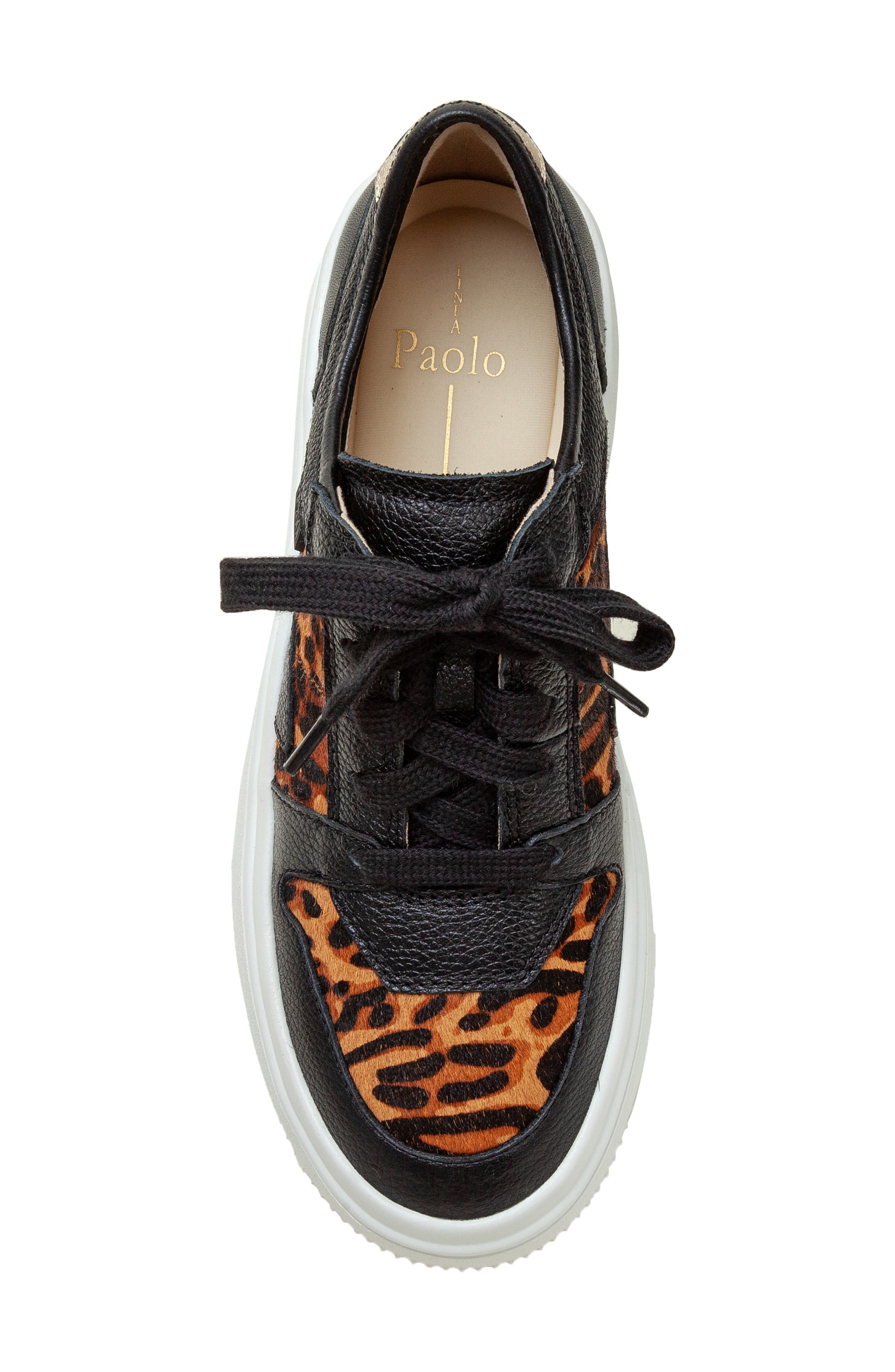 Linea Paolo Gains Genuine Calf Hair Platform Sneaker, Alternate, color, Black/ Cognac-Black