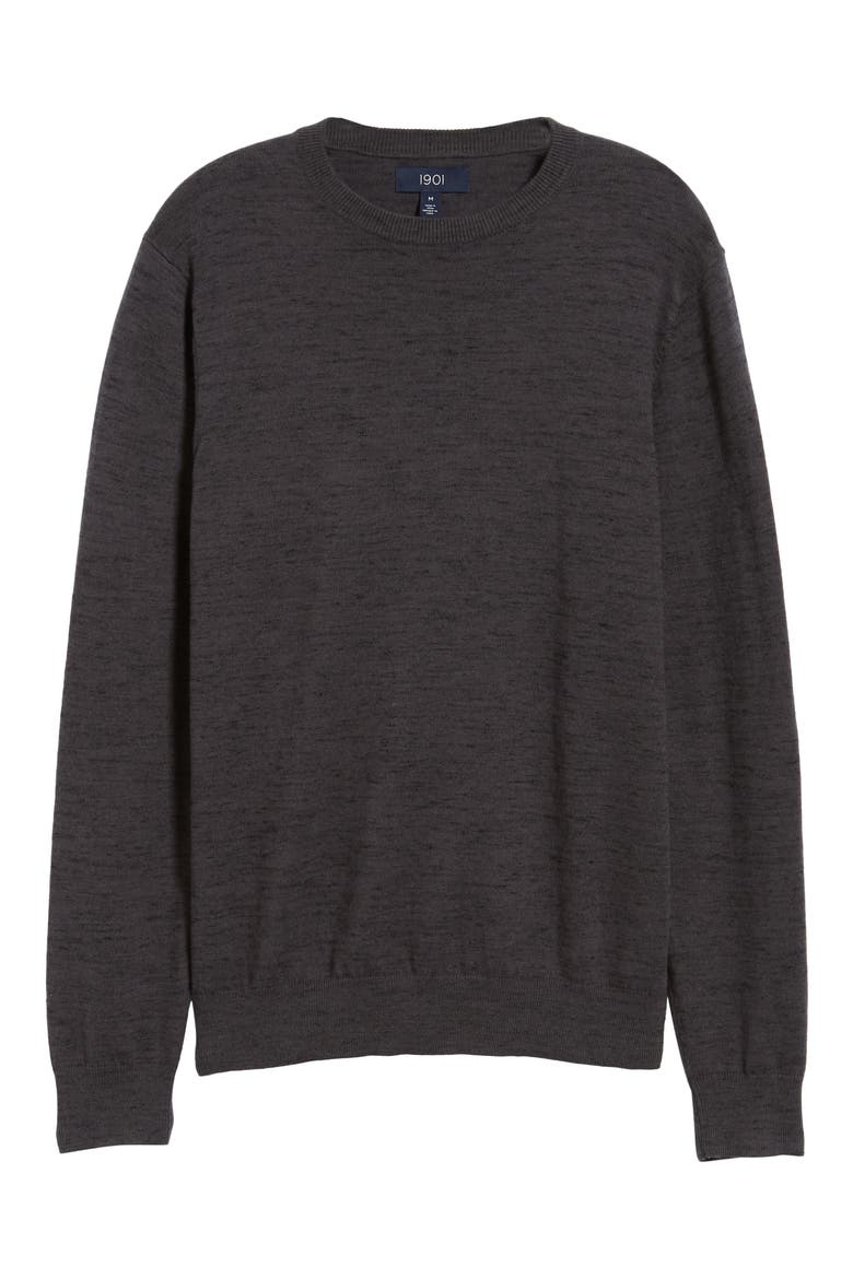 Regular Fit Crewneck Sweater, Alternate, color, GREY DARK CHARCOAL HEATHER