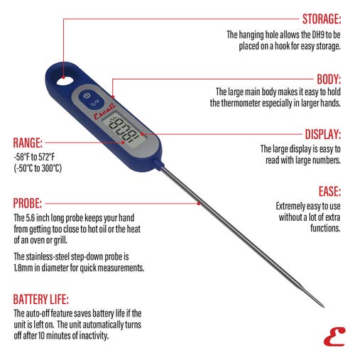 Escali Digital Long Stem Thermometer In Blue