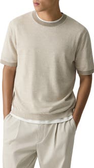 Theory Linen & Silk Short Sleeve Sweater