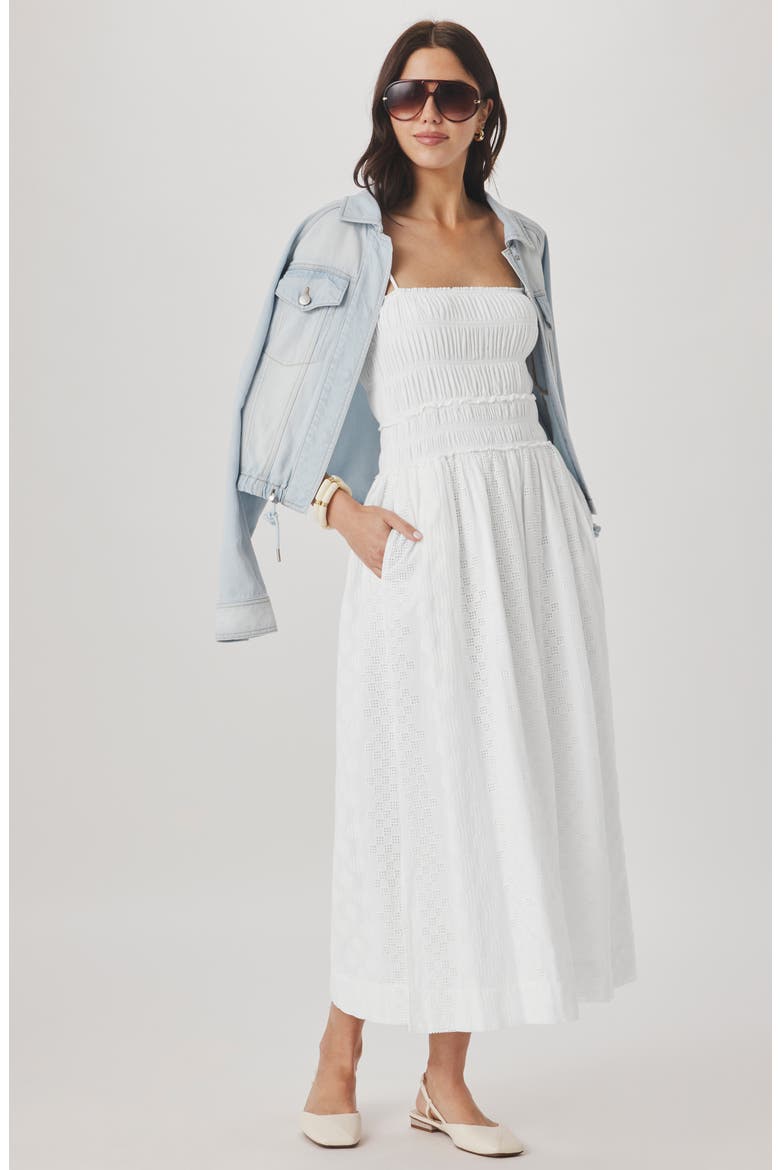Kenzie Eyelet Sleeveless Maxi Dress, Alternate, color, WHITE