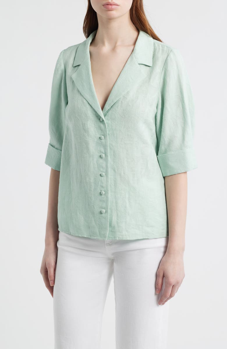 rag & bone Carmella Woven Shirt, Main, color, Mint