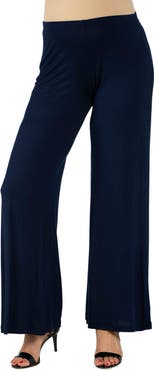 24seven Comfort Apparel Maternity Solid Color Palazzo Pants