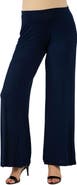 24seven Comfort Apparel Maternity Solid Color Palazzo Pants