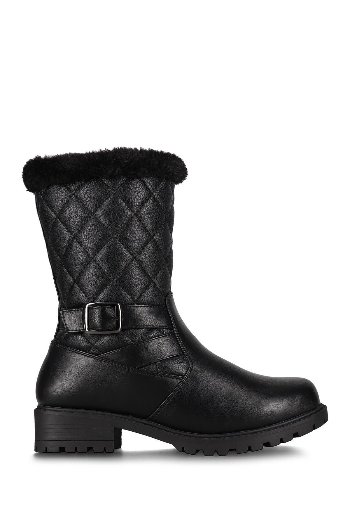 AQUATHERM BY SANTANA CANADA Whittaker 2 Faux Fur Trim Low Waterproof Boot, Alternate, color, Black