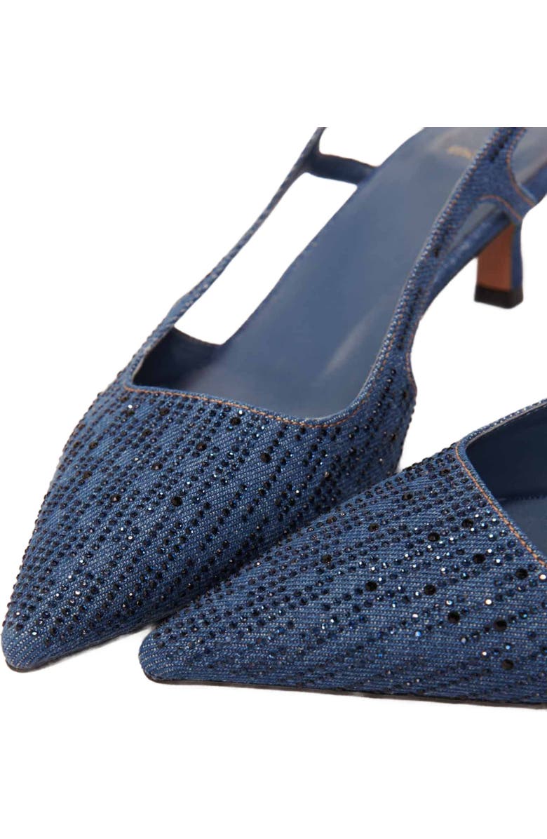 maje Slingback pump in rhinestone denim, Alternate, color,