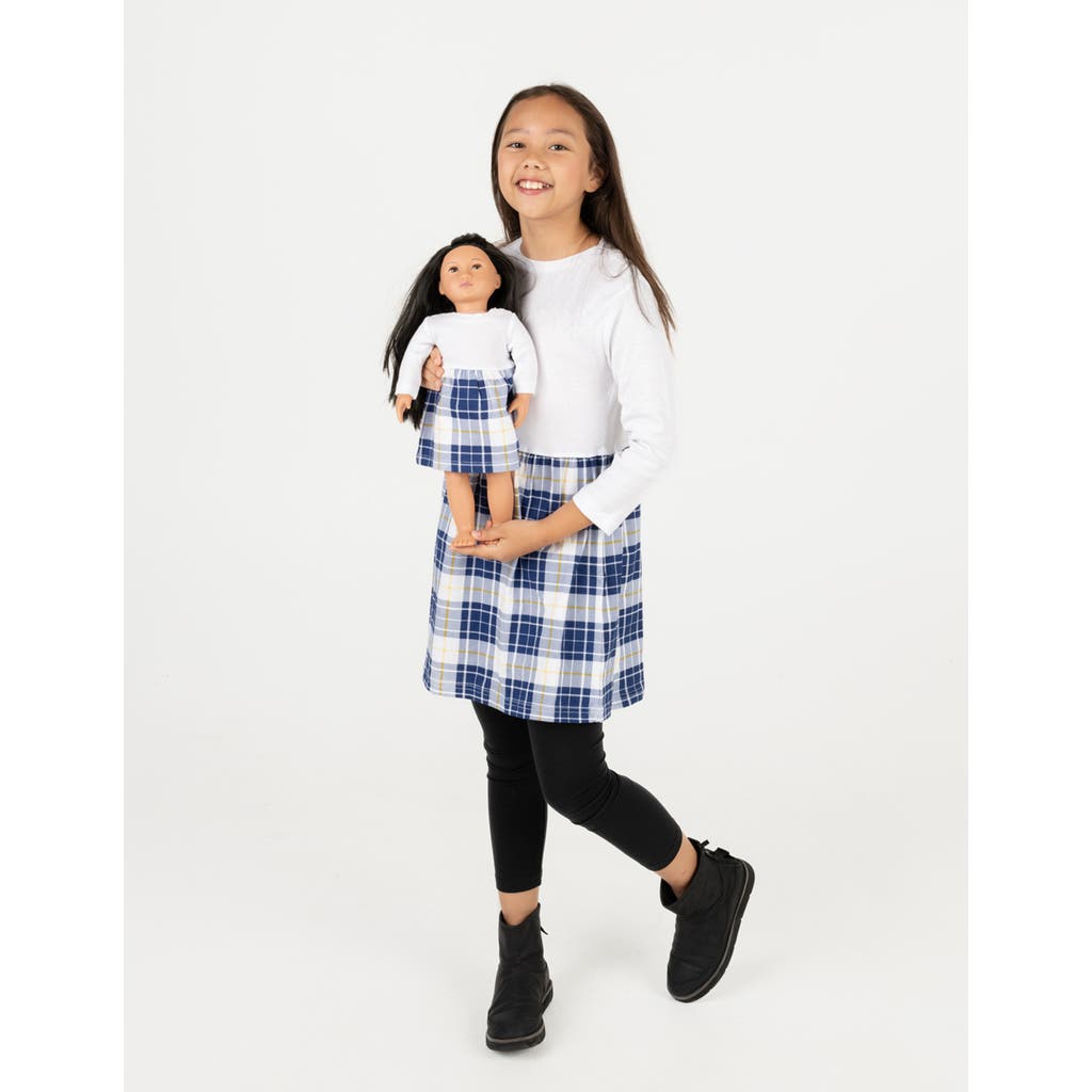 Leveret Girls Skirt Dress With Matching Doll Dress, 100% Cotton In White