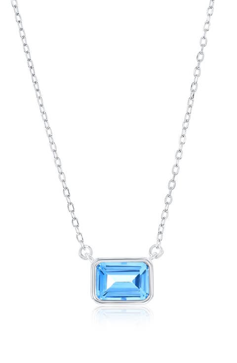 Birthstone Cubic Zirconia Pendant Necklace