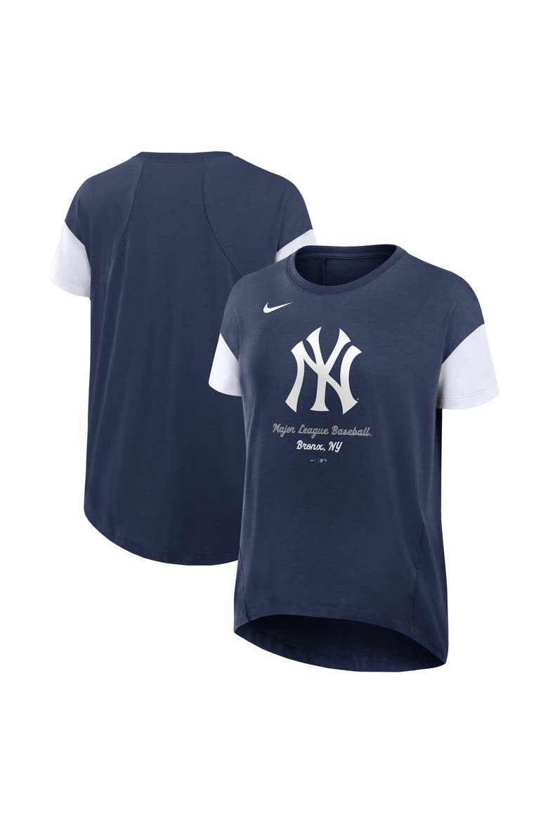 Women's Nike Navy New York Yankees Flowy Fashion T-Shirt, Main, color, Navy