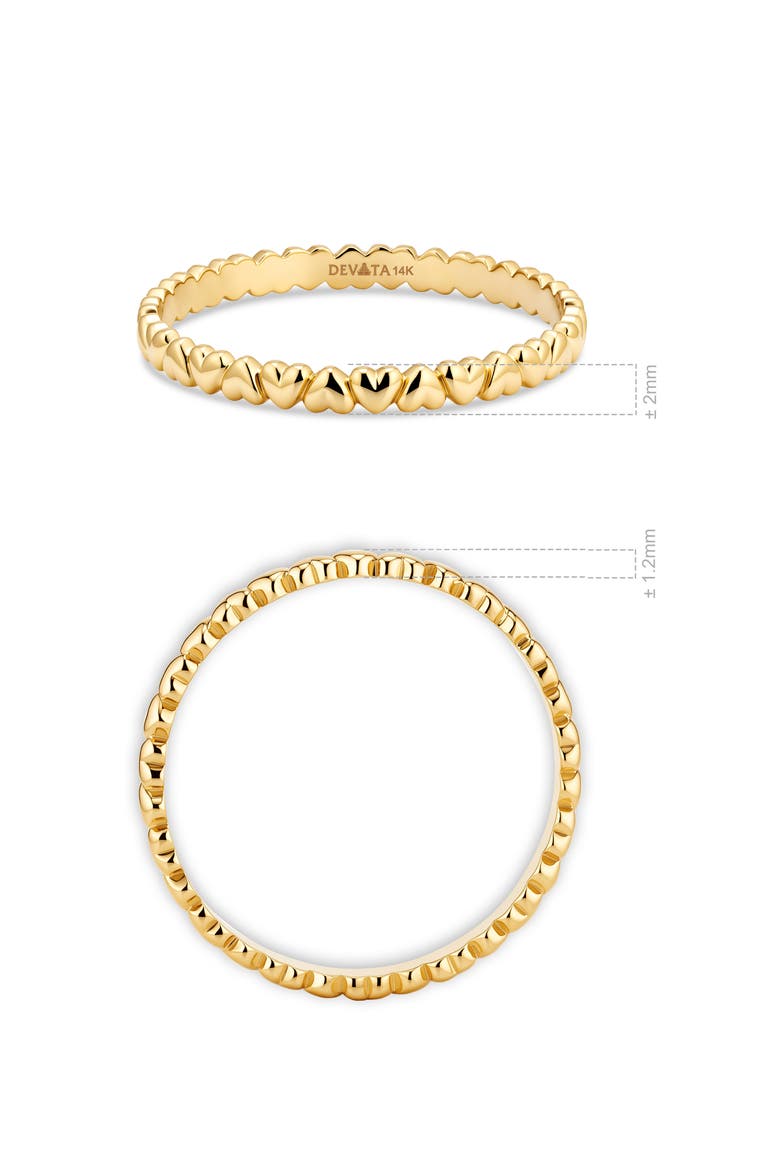 Heart Band Ring in 14K Gold, Alternate, color, Gold