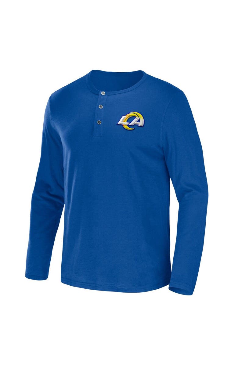 NFL X DARIUS RUCKER Men's NFL x Darius Rucker Collection by Fanatics Royal Los Angeles Rams Slub Jersey Henley Long Sleeve T-Shirt, Alternate, color, Royal