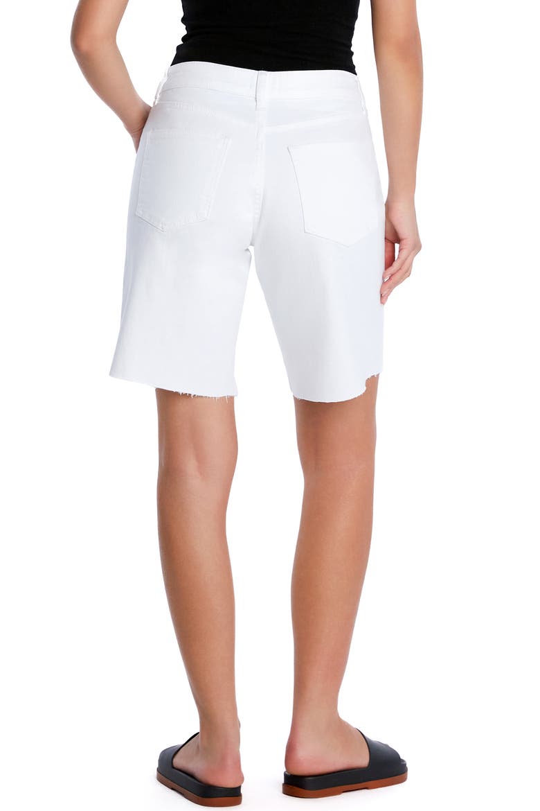 Cool Summer Raw Hem Long Denim Shorts, Alternate, color, WHITE